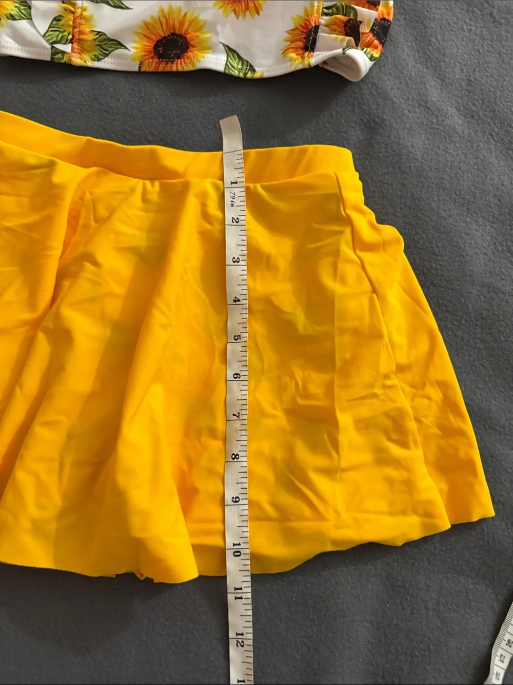 Hopeac Sunflower Tankini Swim Set Skirted Bottom Girls 10-12 (150) L